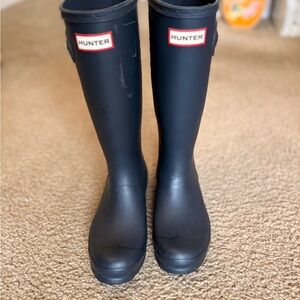 Hunter Tall Rain Boots - Navy Blue Size 5 Boys / 6 Girls EU 37